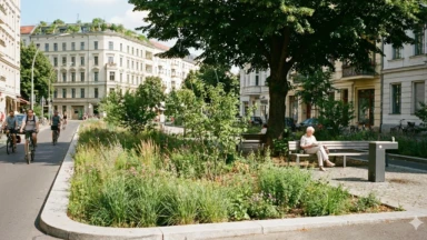Das Foto zeigt einen älteren Menschen auf einer Parkbank im Schatten eines Baumes.